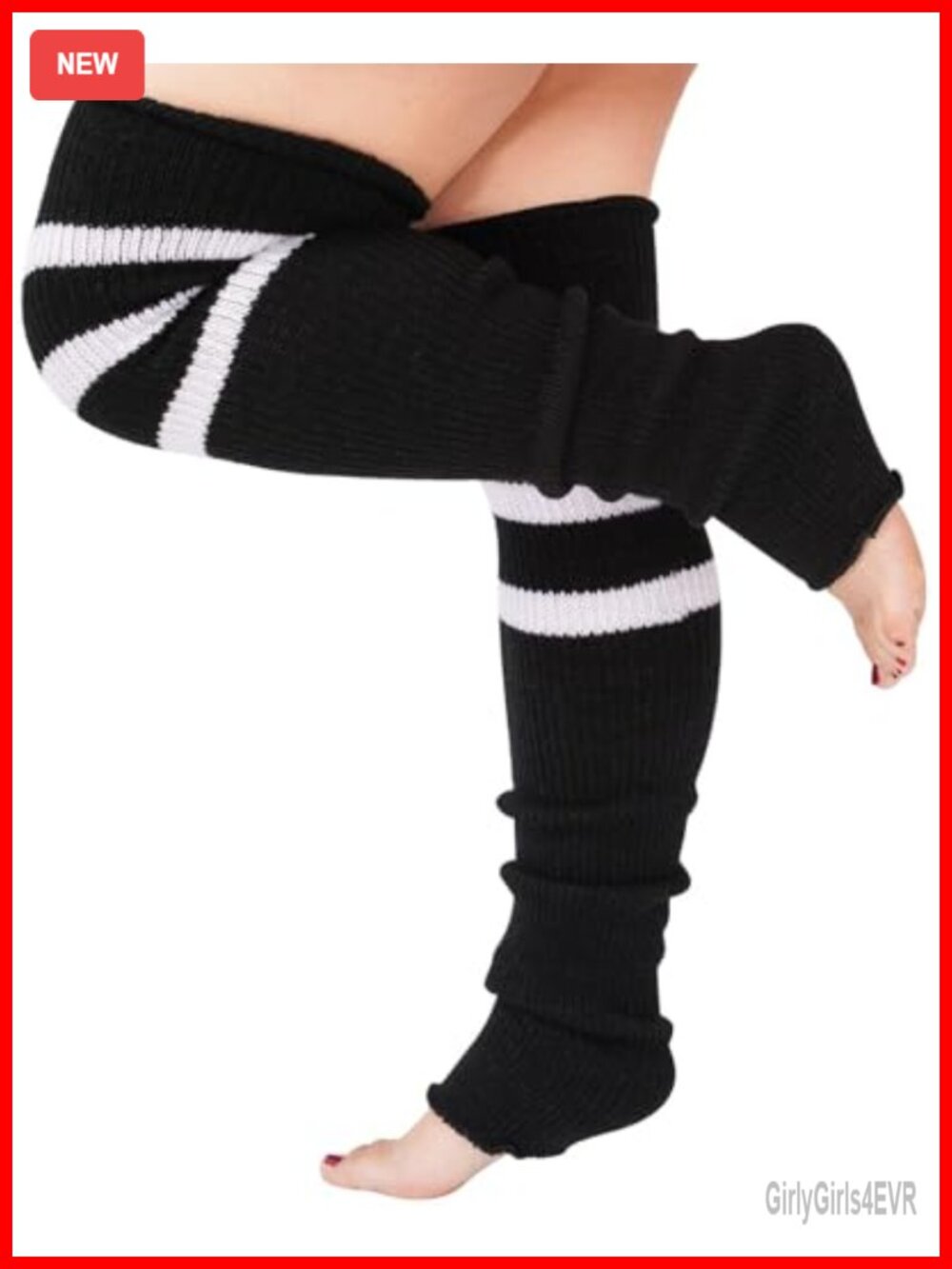 Plus Size Leg Warmers Long Knit Over Knee Thigh High Socks Acrylic Nylon